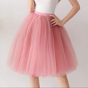 Pink chiffon tulle skirt